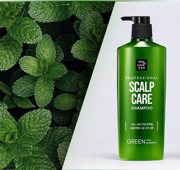 2 X [NEW] Mise-en-scene Professional Scalp Care Green Cica Shampoo 680ml from Korea by Mise-en-scene