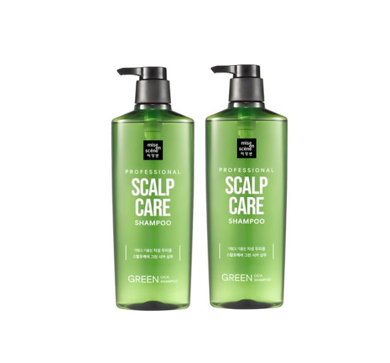 2 X [NEW] Mise-en-scene Professional Scalp Care Green Cica Shampoo 680ml from Korea by Mise-en-scene