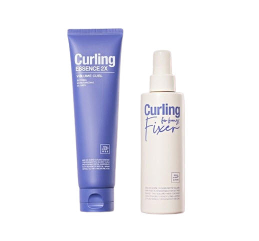 Mise-en-scene Curling Essence 2X Volume Curl 150ml (NEW) + Curling For Bangs Fixer 200mL from Korea by Mise-en-scene