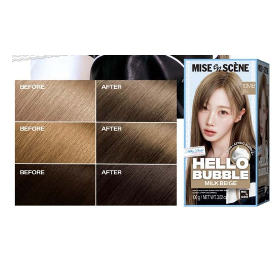 Mise-en-scene New Hello Bubble Foam Hair Color (10MB Milk Beige) 100g from Korea