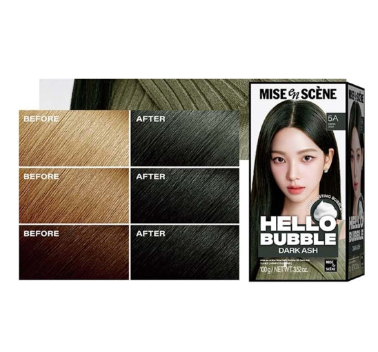 Mise-en-scene New Hello Bubble Foam Hair Color (5A Dark Ash) 100g from Korea