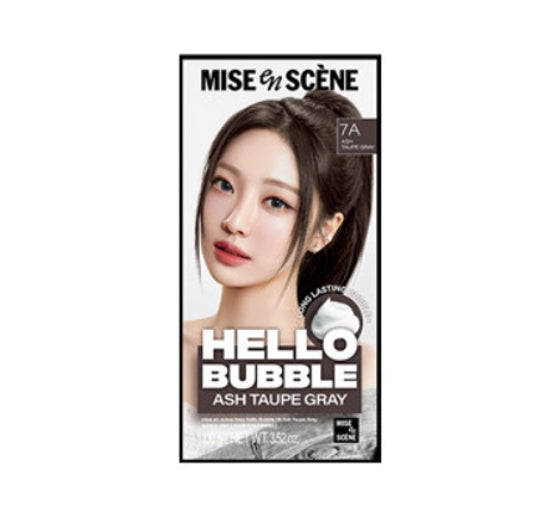 Mise-en-scene New Hello Bubble Foam Hair Color (7A Ash Taupe Grey) 100g from Korea