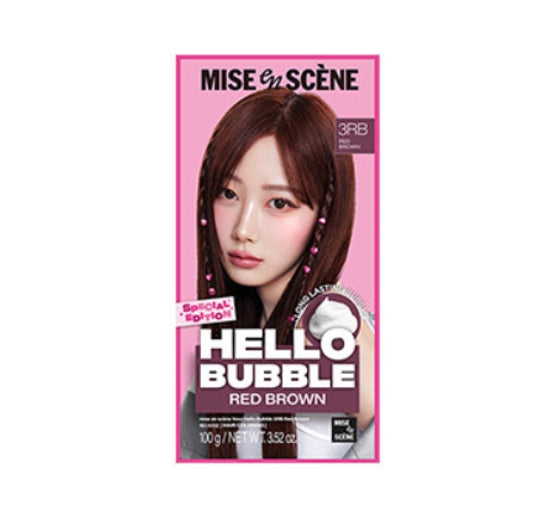 Mise-en-scene New Hello Bubble Foam Hair Color (3RB Red Brown) 100g from Korea