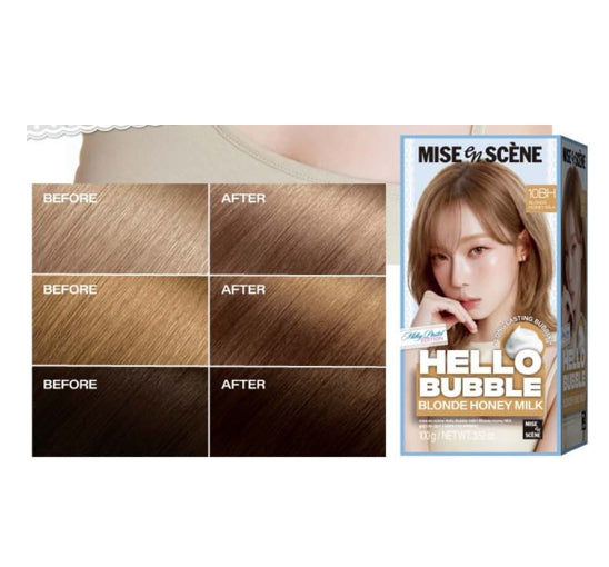 3 x Mise-en-scene New Hello Bubble Foam Hair Color (10BH Blonde Honey Milk) 100g from Korea