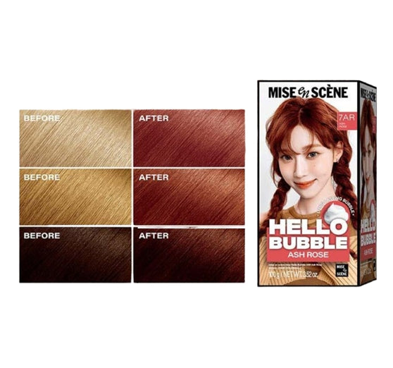 3 x Mise-en-scene New Hello Bubble Foam Hair Color (7AR Ash Rose) 100g from Korea