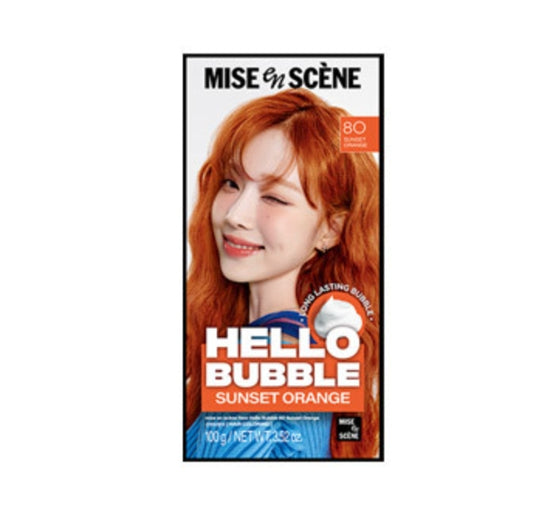 Mise-en-scene New Hello Bubble Foam Hair Color (8O Sunset Orange) 100g from Korea