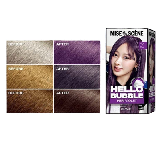 Mise-en-scene New Hello Bubble Foam Hair Color (7V Peri Violet) 100g from Korea