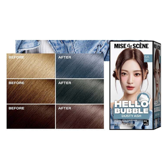 Mise-en-scene New Hello Bubble  Foam Hair Color (6A Dusty Ash) 100g from Korea