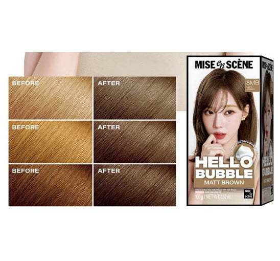 Mise-en-scene New Hello Bubble Foam Hair Color (8MB Matte Brown) 100g from Korea