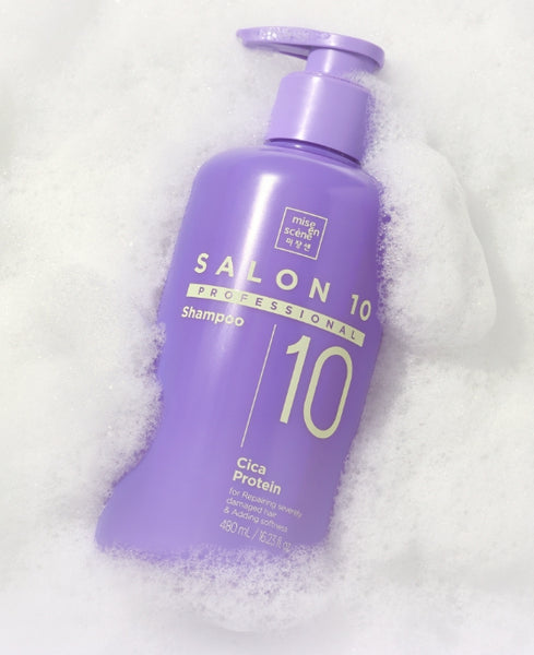 Mise-en-scene Salon 10 Professional Cica Protein Shampoo 480ml + Treatment 215ml from Korea by Mise-en-scene