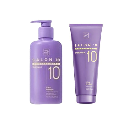 Mise-en-scene Salon 10 Professional Cica Protein Shampoo 480ml + Treatment 215ml from Korea by Mise-en-scene