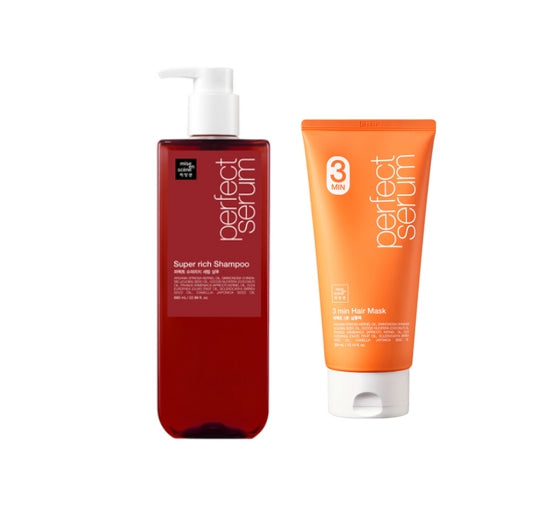 Mise-en-scene Perfect Super Rich Serum Shampoo 680ml + 3 min Hair Mask 300ml from Korea by Mise-en-scene