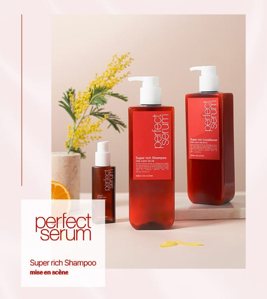 Mise-en-scene Perfect Super Rich Serum Shampoo 680ml + Treatment 330ml from Korea by Mise-en-scene