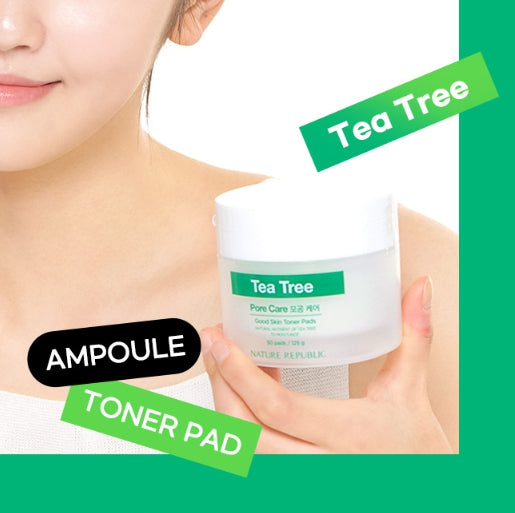 NATURE REPUBLIC Good Skin Tea Tree Ampoule Toner Pads(50 Sheets) from Korea by NATURE REPUBLIC