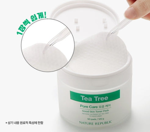 NATURE REPUBLIC Good Skin Tea Tree Ampoule Toner Pads(50 Sheets) from Korea by NATURE REPUBLIC