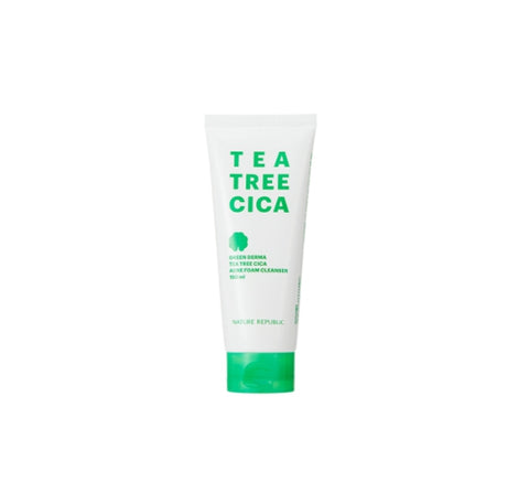 NATURE REPUBLIC Green Derma Tea Tree Cica Acne Foam Cleanser (for acne-prone skin) 150ml from Korea by NATURE REPUBLIC
