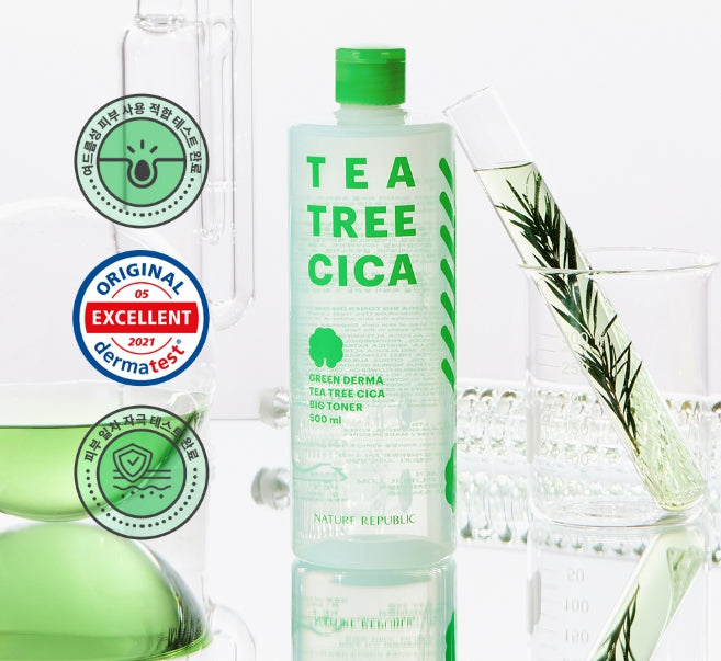 NATURE REPUBLIC Green Derma Tea Tree Cica Big Toner (for acne-prone skin) 500ml from Korea by NATURE REPUBLIC