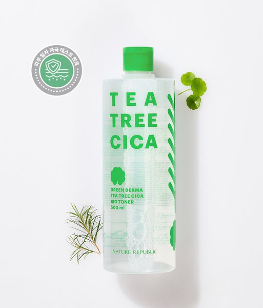 NATURE REPUBLIC Green Derma Tea Tree Cica Big Toner (for acne-prone skin) 500ml from Korea by NATURE REPUBLIC