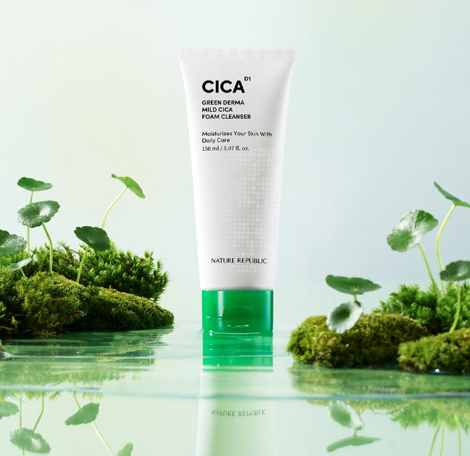 NATURE REPUBLIC Green Derma Mild Cica Foaam Cleanser 150ml from Korea by NATURE REPUBLIC
