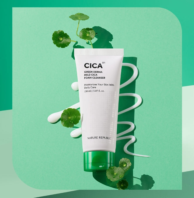 NATURE REPUBLIC Green Derma Mild Cica Foaam Cleanser 150ml from Korea by NATURE REPUBLIC