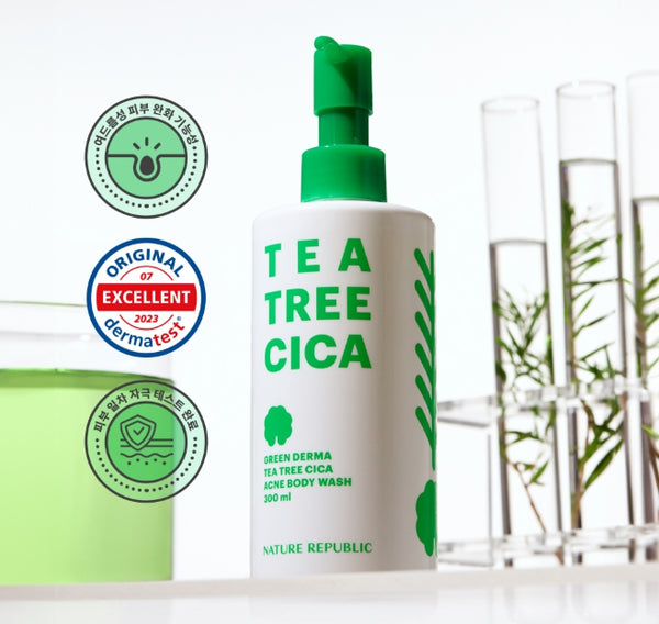 NATURE REPUBLIC Green Derma Tea Tree Cica Acne Body Wash 300ml from Korea by NATURE REPUBLIC