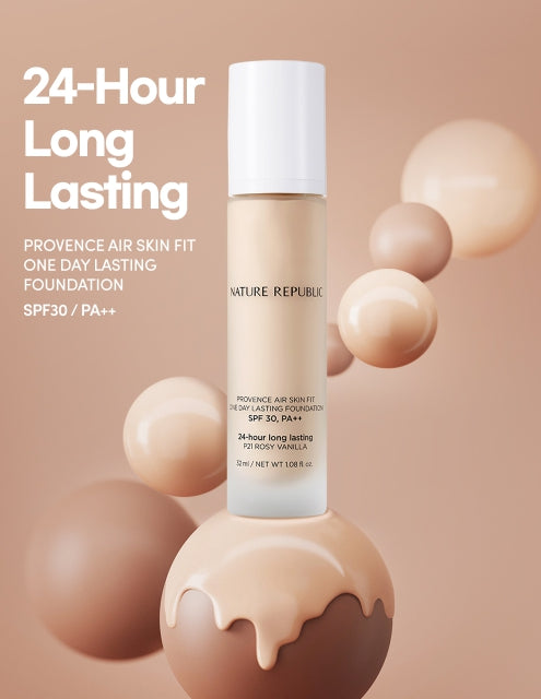 NATURE REPUBLIC Provence Air Skin Fit One Day Lasting Foundation SPF30PA++ (N13 Porcelain) 32ml from Korea by NATURE REPUBLIC