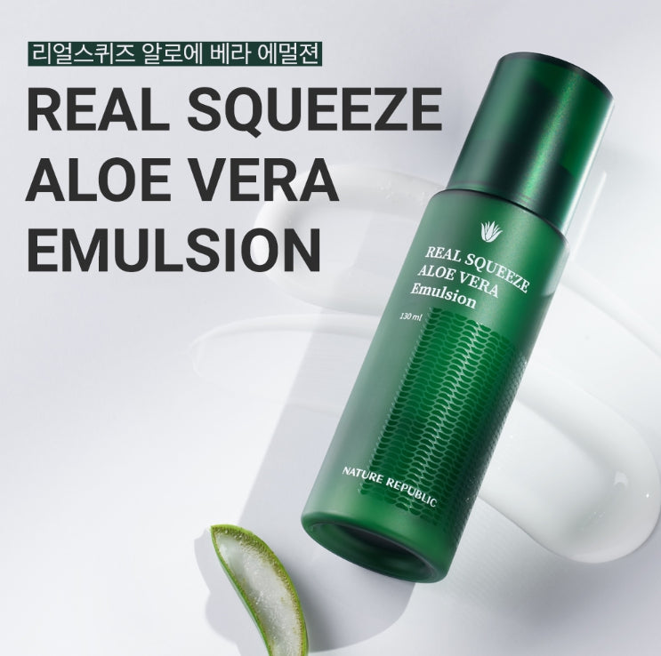 NATURE REPUBLIC Real Squeeze Aloe Vera Emulsion 130ml from Korea by NATURE REPUBLIC