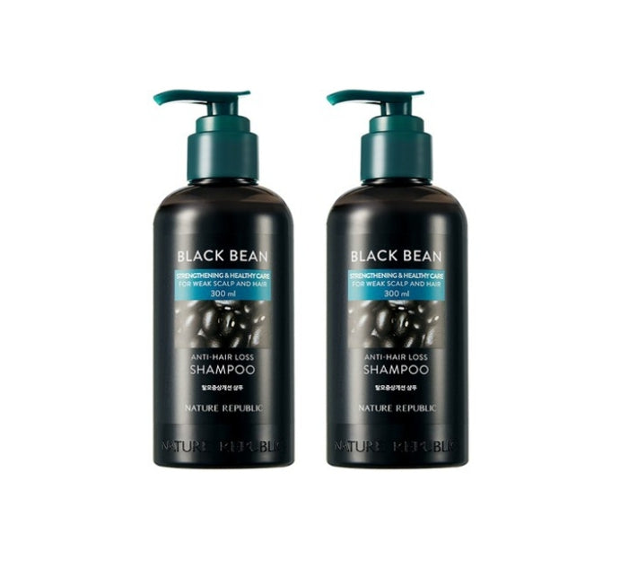 2 x NATURE REPUBLIC Black Bean Anti Hair Loss Shampoo 300ml from Korea by NATURE REPUBLIC