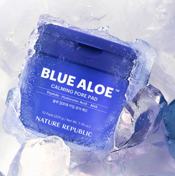 2 x NATURE REPUBLIC Blue Aloe Calming Pore Pad 70 Pads from Korea