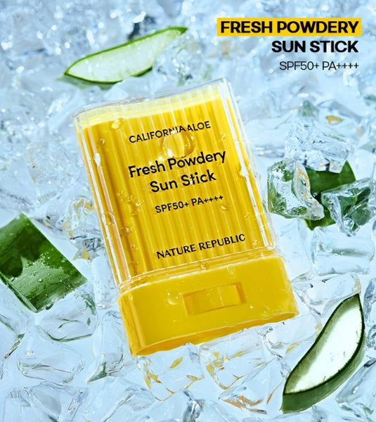 2 x NATURE REPUBLIC California Aloe Fresh Powdery Sun Stick 24g SPF50+ PA++++ from Korea by NATURE REPUBLIC