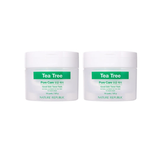 2 X NATURE REPUBLIC Good Skin Tea Tree Ampoule Toner Pads(50 Sheets) from Korea by NATURE REPUBLIC