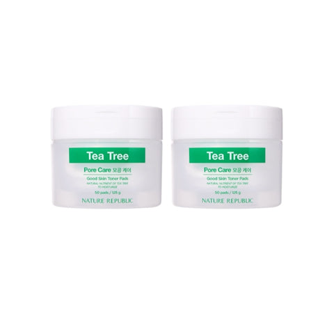 2 X NATURE REPUBLIC Good Skin Tea Tree Ampoule Toner Pads(50 Sheets) from Korea by NATURE REPUBLIC