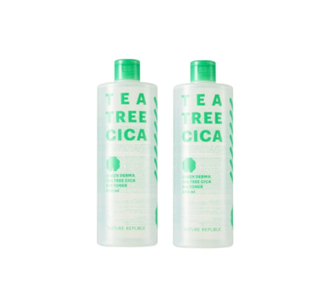 2 X NATURE REPUBLIC Green Derma Tea Tree Cica Big Toner (for acne-prone skin) 500ml from Korea by NATURE REPUBLIC