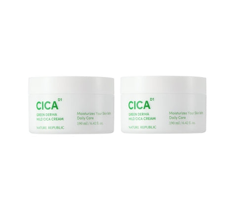 2 X NATURE REPUBLIC Green Derma Mild Cica Cream 190ml from Korea by NATURE REPUBLIC
