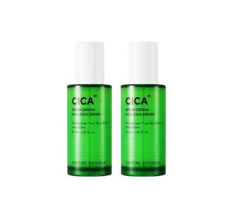 2 X NATURE REPUBLIC Green Derma Mild Cica Serum 50ml from Korea by NATURE REPUBLIC