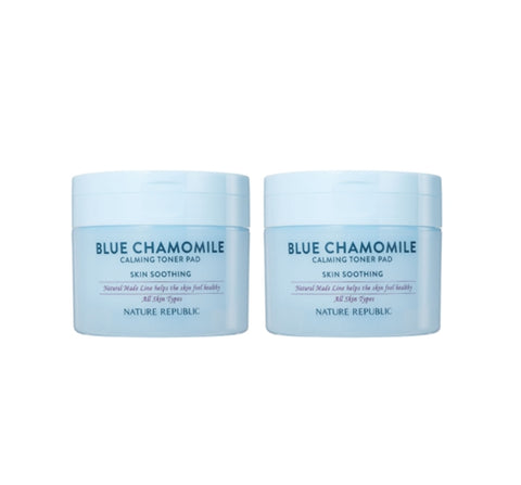 2 X NATURE REPUBLIC Natural Made Blue Chamomile Calming Toner Pad (50 Sheets) from Korea by NATURE REPUBLIC