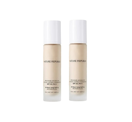 2 X NATURE REPUBLIC Provence Air Skin Fit One Day Lasting Foundation SPF30PA++ (N13 Porcelain) 32ml from Korea by NATURE REPUBLIC