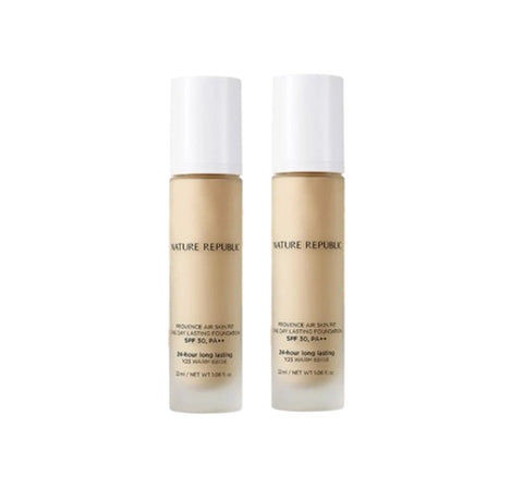 2 X NATURE REPUBLIC Provence Air Skin Fit One Day Lasting Foundation SPF30PA++ (Y23 Warm Beige) 32ml from Korea by NATURE REPUBLIC