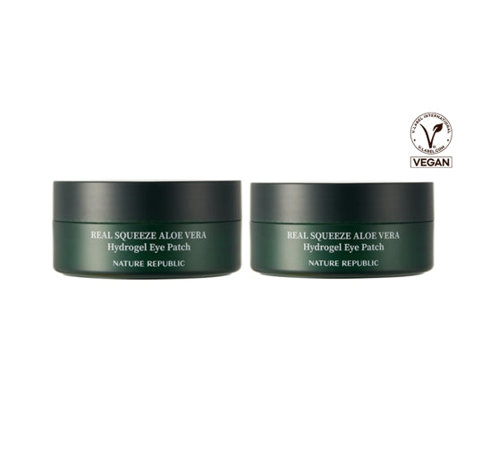2 X NATURE REPUBLIC Real Squeeze Aloe Vera Hydrogel Eye Patch from Korea by NATURE REPUBLIC