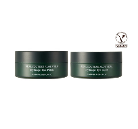 2 X NATURE REPUBLIC Real Squeeze Aloe Vera Hydrogel Eye Patch from Korea by NATURE REPUBLIC