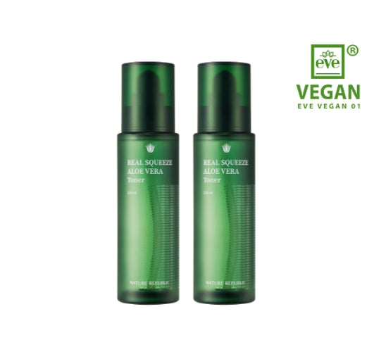 2 X NATURE REPUBLIC Real Squeeze Aloe Vera Toner 150ml from Korea by NATURE REPUBLIC