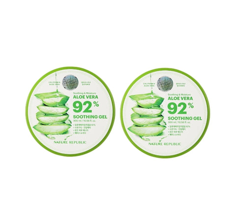 2 X NATURE REPUBLIC Soothing & Moisture Aloe Vera 92% Soothing Gel 300ml from Korea by NATURE REPUBLIC