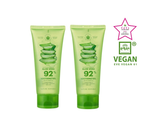 2 X NATURE REPUBLIC Soothing & Moisture Aloe Vera 92% Soothing Gel (Tube) 250ml from Korea by NATURE REPUBLIC