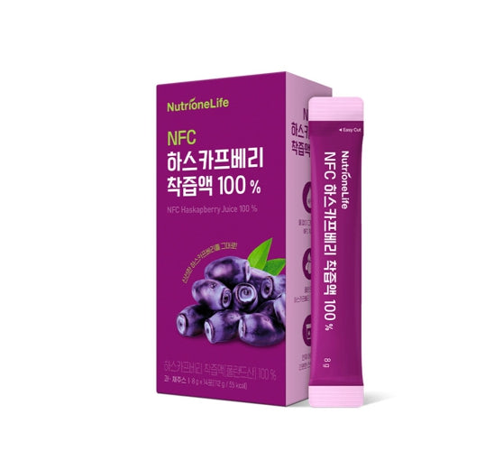NutrioneLife NFC Haskapberry Juice 100% (8g x 14 pouches) from Korea