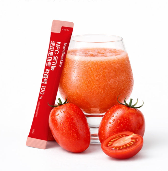 NutrioneLife NFC Organic Roma Tomato Juice 100% (20g x 14 pouches) from Korea