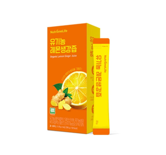 NutrioneLife Organic Lemon Ginger Juice (20g x 14 pouches) from Korea