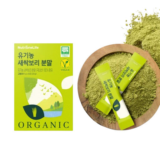 NutrioneLife Organic Young Barley Powder Policosanol 30g (30 Sticks) from Korea