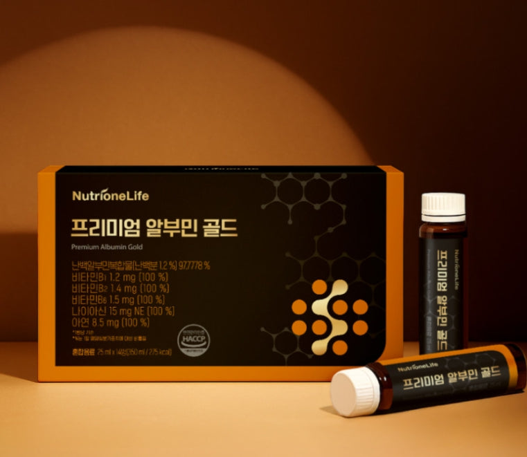NutrioneLife Premium Albumin Gold (25mg x 14 Bottles) from Korea