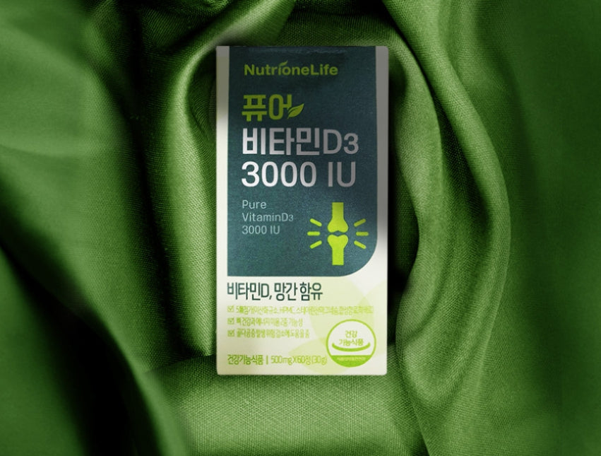 NutrioneLife Pure Vitamin D 3 3000IU 30g (60 Tablets) from Korea