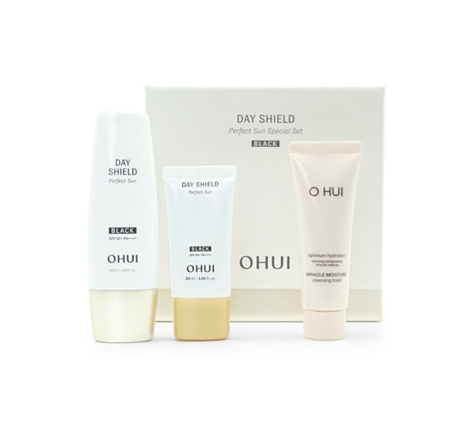 O HUI Day Shield Perfect Sun Black Sep. 2026 Set (3 Items) from Korea by O HUI